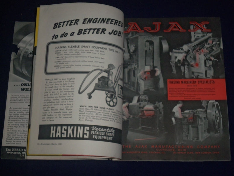 1939 MARCH MACHINERY MAGAZINE - CARTRIDGE BEARING - MODERNIZING - ADS - II 9437