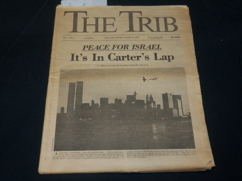 1978 JANUARY 9 THE TRIB NEWSPAPER VOLUME 1 NO. 1 - PEACE FOR ISRAEL - NP 4914