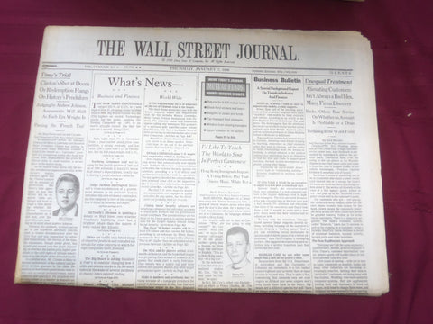 1999 JAN 7 THE WALL STREET JOURNAL-BILL CLINTON SHOT AT DOOM/REDEMPTION - WJ 240