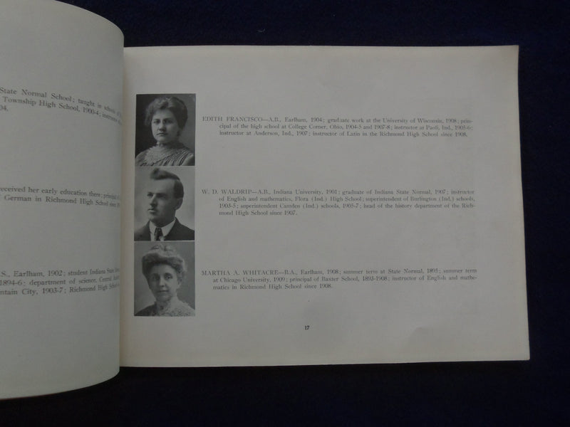 1910 PIERIAN RICHMOND HIGH SCHOOL YEARBOOK - RICHMOND, INDIANA - YB 1925T