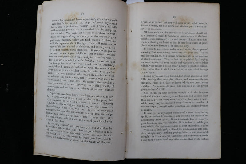 1856 YALE COLLEGE DOCTOR OF DEGREE IN MEDICINE ADDRESS SOFTCOVER BOOK - K 2892