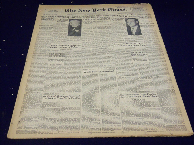 1949 MARCH 23 NEW YORK TIMES - JUDGE WARNS JURY NOT TO BE MISLED - NT 2674