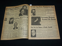 1952 FEBRUARY 8 NEW YORK DAILY NEWS - DRY-EYED QUEEN GOES TO WORK - NP 5403