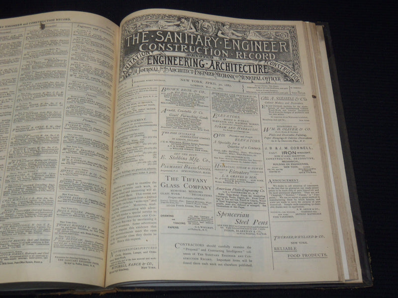1886-1887 SANITARY ENGINEER CONSTRUCTION RECORD BOUND VOLUME 15 & 16 - KD 3351B