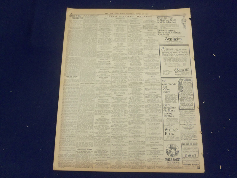 1918 APRIL 20 NEW YORK TIMES - GERMAN ADVANCE STOPPED BY SLAUGHTER - NT 8222