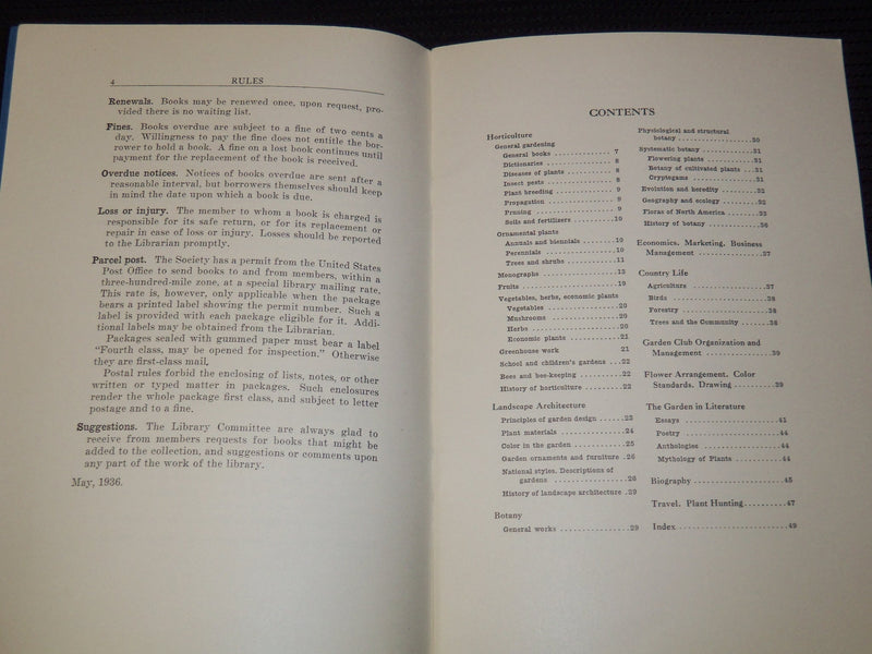 1936 MASSACHUSETTS HORTICULTURAL SOCIETY CATALOG - J 7942