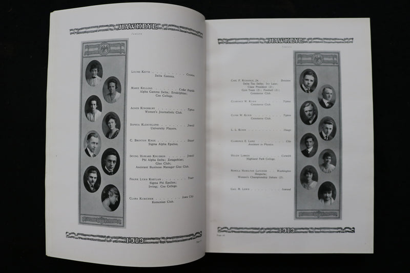 1919 THE HAWKEYE UNIVERSITY OF IOWA YEARBOOK - IOWA CITY, IOWA - YB 3536