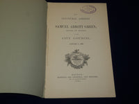 1882 MAYOR SAMUEL ABBOTT GREEN INAUGURAL ADDRESS - CHARLES E. PRATT - J 4532