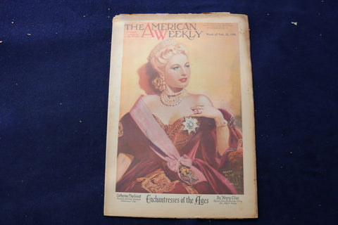 1948 FEB 22 AMERICAN WEEKLY MAGAZINE-BARBARA STANWYCK-CATHERINE GREAT  - E 22688
