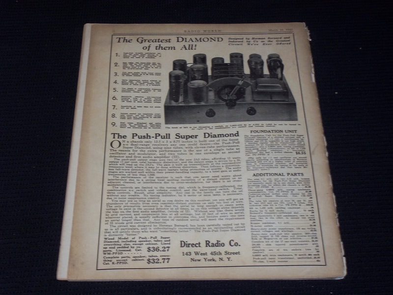 1933 MARCH 18 RADIO WORLD MAGAZINE NICE ELECTRONICS COVERS & ADS - E 2825