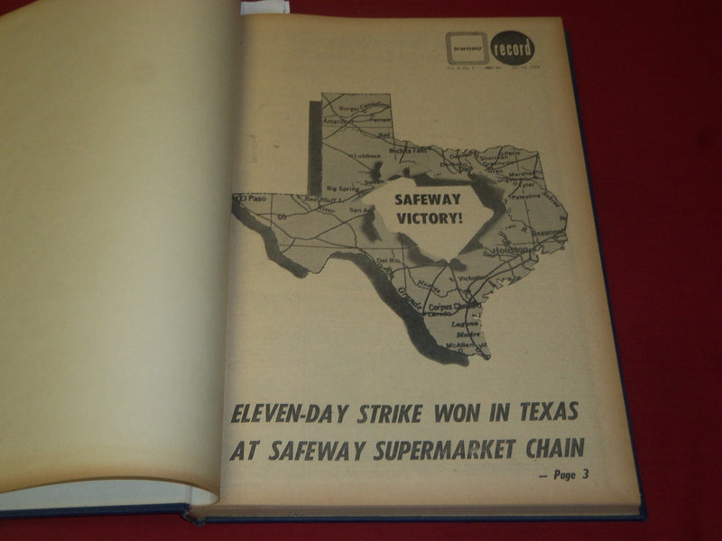 1959 RWDSU RECORD NEWSPAPER BOUND VOLUME NO. 6 - RETAIL - WHOLESALE - R 15G