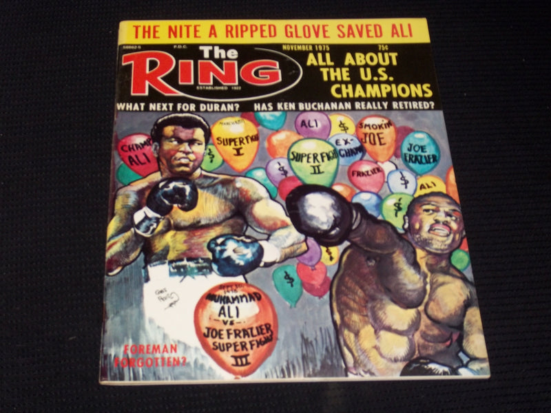 1975 NOVEMBER THE RING MAGAZINE - ALI FRAZIER BOXING COVER - E 3364
