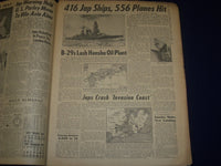 1945 JULY 23 NEW YORK DAILY NEWS - 3RD FLEET HIT 416 JAP SHIPS - NP 1744