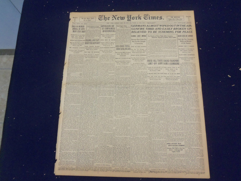 1918 MAY 26 NEW YORK TIMES - GERMANS ALMOST WIPED OUT IN THE AIR - NT 8188