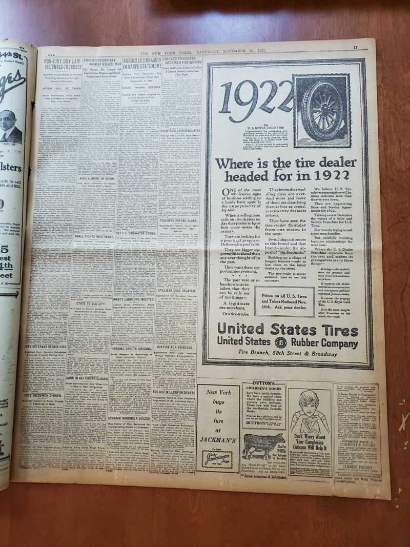 1921 NOVEMBER 26 NEW YORK TIMES -HARDING PLANS YEARLY MEETING OF POWERS -NT 8010