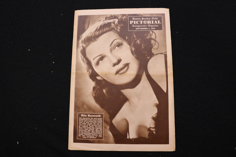 1940 SEPTEMBER 1 BOSTON SUNDAY GLOBE MAGAZINE - RITA HAYWORTH COVER - E 25554