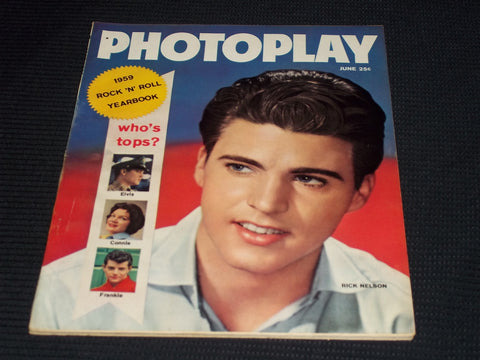 1959 JUNE PHOTOPLAY MAGAZINE - RICK NELSON FRONT COVER - E 16748