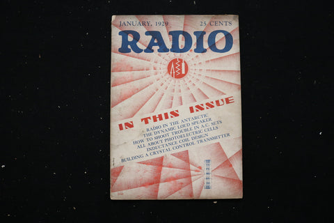 1929 JANUARY RADIO MAGAZINE - RADIO IN THE ANATARCTIC COVER - E 11167