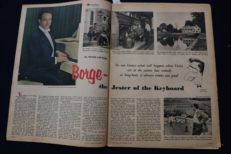 1953 DEC 13 SUNDAY NEWS PICTURE NEWSPAPER - AVA GARDNER - VICTOR BORGE - E 22783