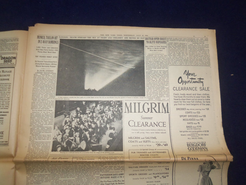 1944 JULY 12 NEW YORK TIMES - ROOSEVELT AGREES TO RUN FOR A FOURTH TERM- NP 6590