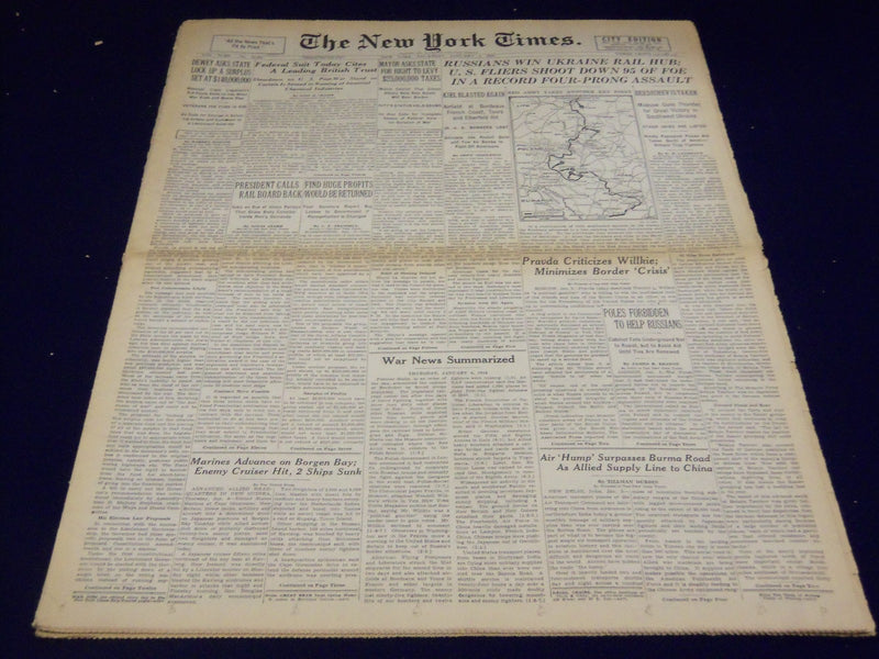 1944 JANUARY 6 NEW YORK TIMES - RUSSIANS WIN UKRAINE RAIL HUB - NT 2589