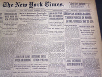 1935 DEC 29 NEW YORK TIMES - ETHIOPIAN ARMIES BATTLE ITALIANS IN NORTH - NT 4897