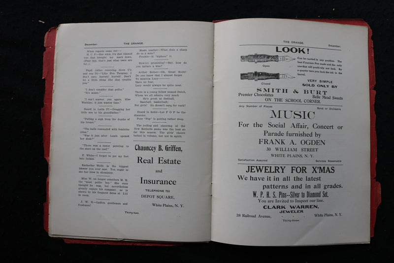 1909 DECEMBER THE ORANGE MAGAZINE - CHRISTMAS NUMBER - WHITE PLAINS - K 2204