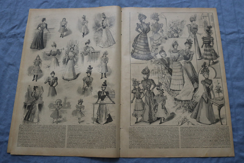 1897 JULY 18 LE PETIT ECHO DE LA MODE MAGAZINE-TULLE ET TAFFETAS-FRENCH- NP 8665