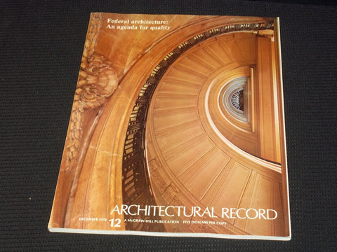 1978 DECEMBER ARCHITECTURAL RECORD MAGAZINE - US CUSTOM HOUSE COVER - E 4175