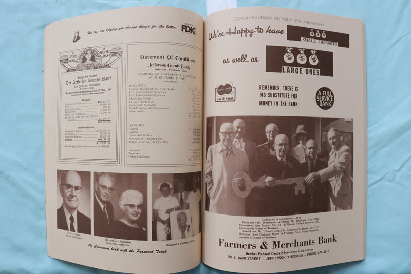 1976 HISTORY OF COUNTRYSIDE HOME- JEFFERSON, WISCONSIN- SOFTCOVER BOOK - K 3256