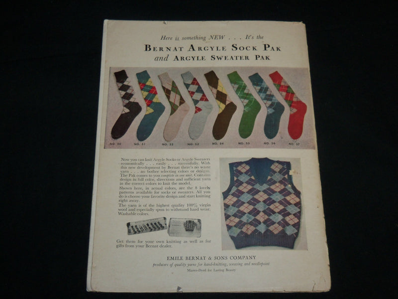 1945 BERNAT'S HANDKNIT CLASSICS KNITTING MANUAL CATALOG - J 6740