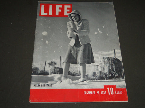 1939 DECEMBER 25 LIFE MAGAZINE - MERRY CHRISTMAS COVER - L 162