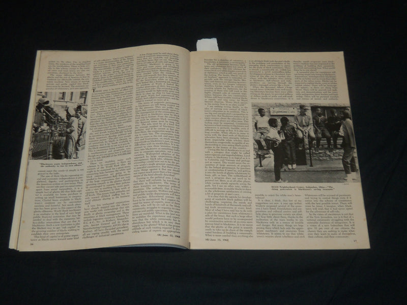 1968 JUNE 15 SATURDAY REVIEW MAGAZINE - BLACKTOWN & WHITETOWN - J 5554