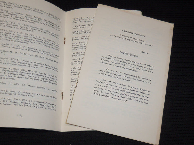 1962-1967 PRINCETON UNIVERSITY GRADUATE PROGRAM DIRECTORIES LOT OF 5 - J 9905