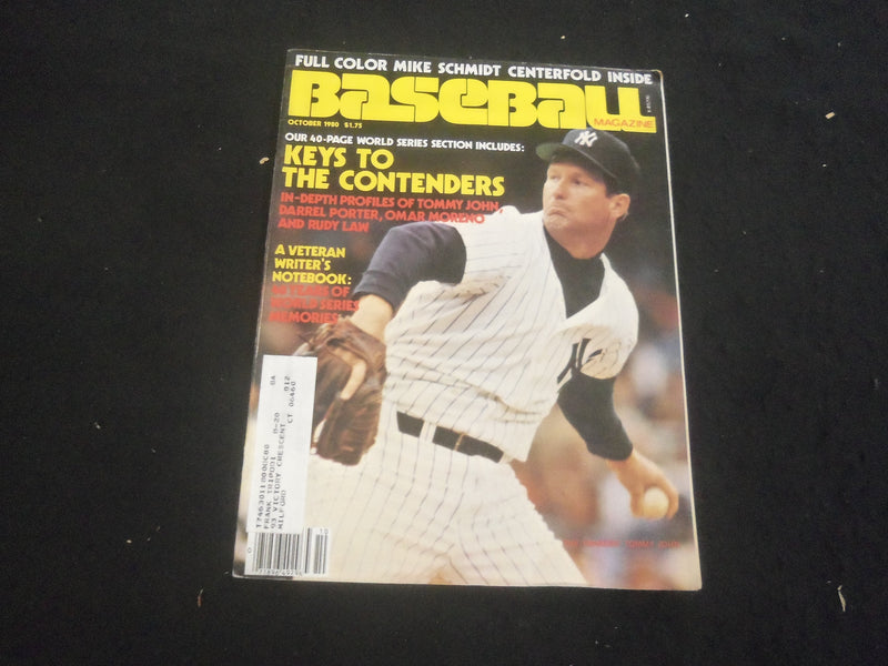 1980 OCTOBER BASEBALL MAGAZINE - TOMMY JOHN COVER - B 6348E