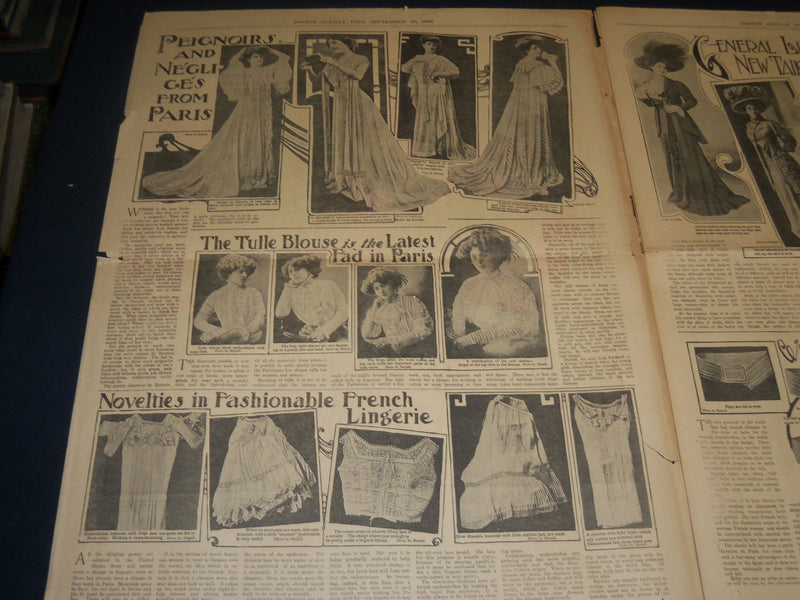 1908 SEPTEMBER 20 BOSTON SUNDAY POST FASHION SECTION - NICE ILLUS. - NP 4433