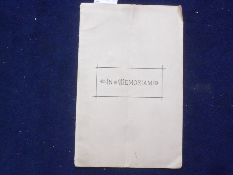 1885 HENRIETTA HICKS FUNERAL SERMON SOFTCOVER BOOKLET-TRANSYLVANIA INST. - K 224