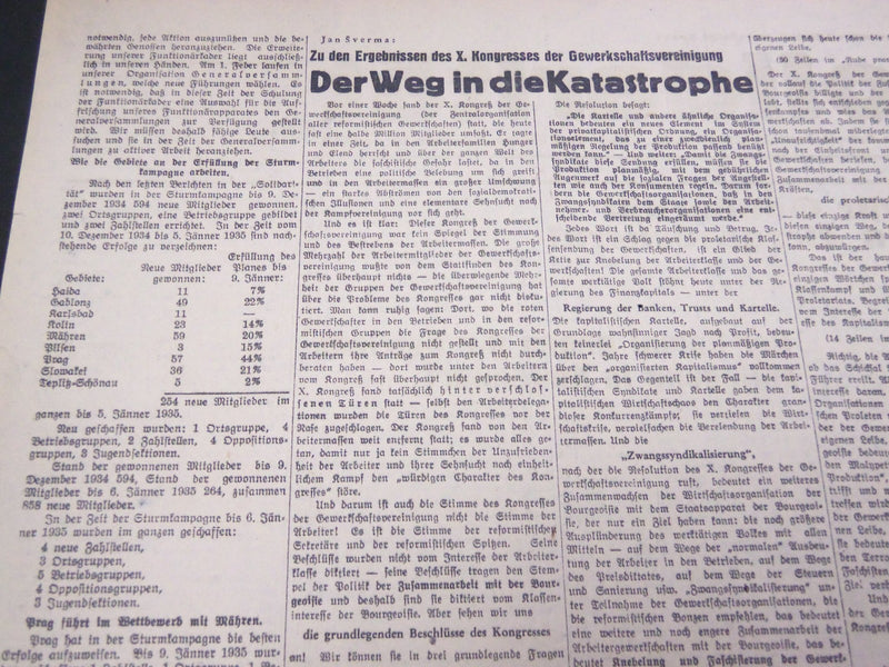 1935-1938 SOLIDARITAT SOLIDARITY NEWSPAPER LOT OF 23 ISSUES - GERMAN - UP 83