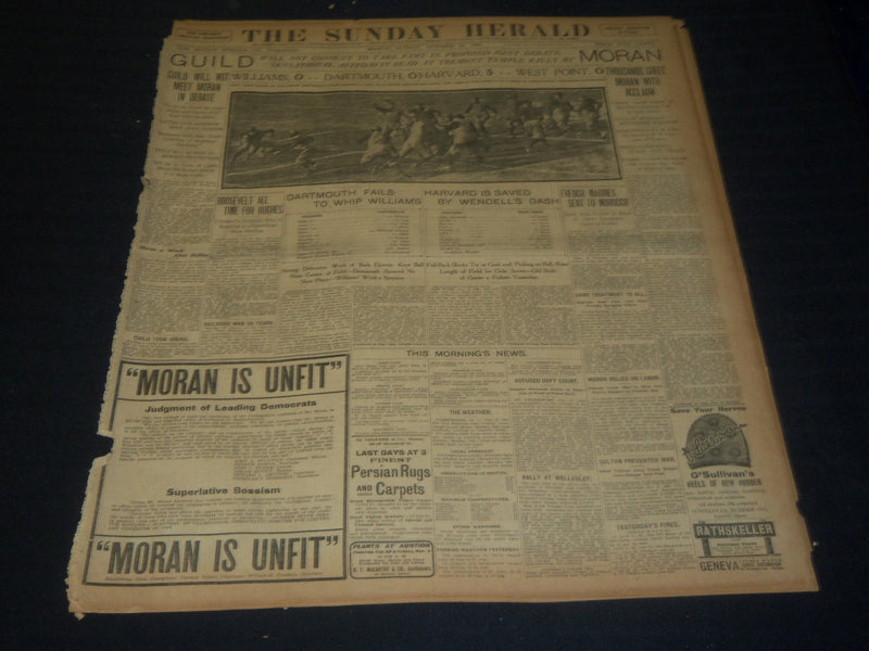 1906 OCTOBER 28 THE BOSTON HERALD - HARVARD 5 WEST POINT 0 - DARTMOUTH 0 - BH 93