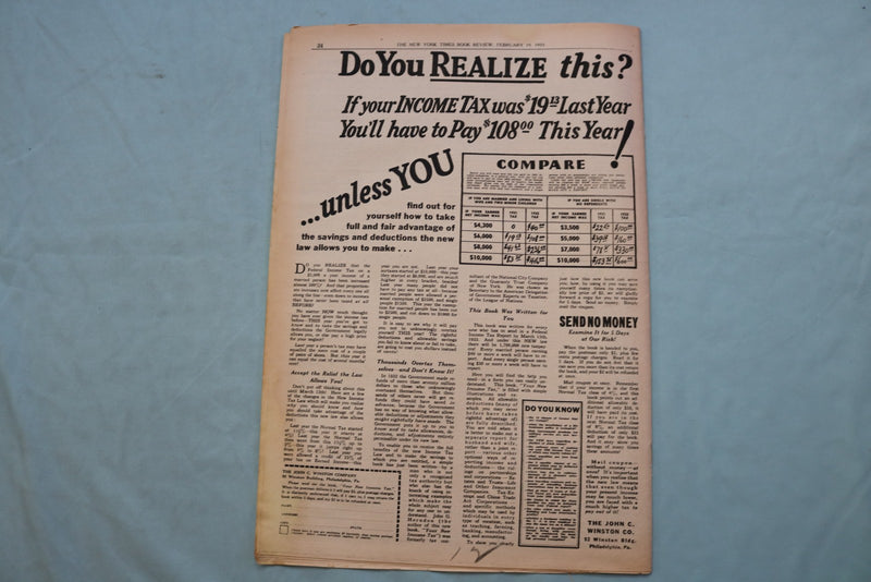 1933 FEB 19 NEW YORK TIMES BOOK REVIEW SECTION - HENRY ADAMS 'FAILURES'- NP 9162