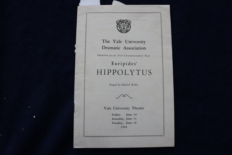1935 JUNE YALE UNIVERSITY DRAMATIC ASSOCIATION THEATRE PROGRAM-HIPPOLYTUS-K 1507