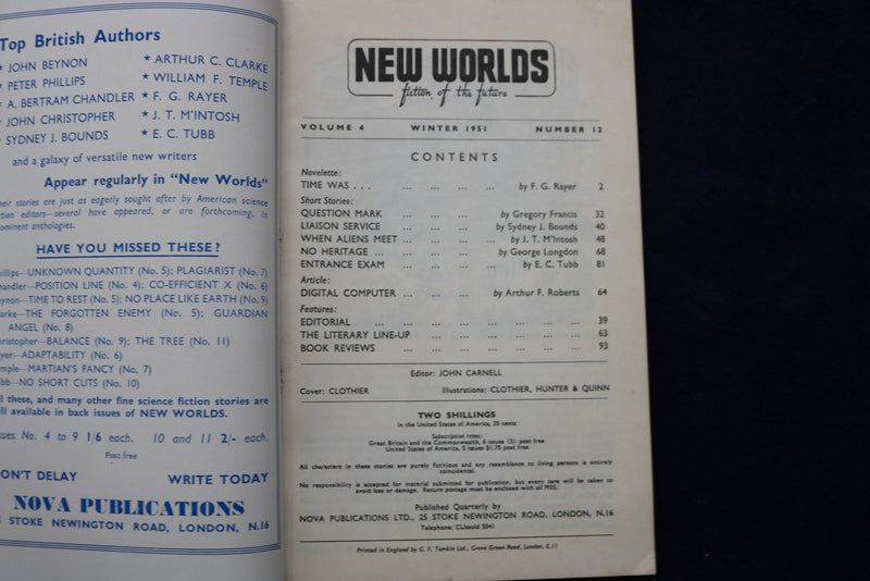 1951 WINTER NEW WORLDS FICTION OF THE FUTURE MAGAZINE - VOL. 4, NO. 12 - K 468