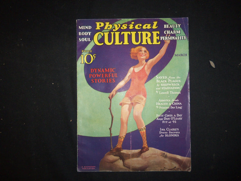 1932 MARCH PHYSICAL CULTURE MAGAZINE - ARTICLES, PHOTOS & ADS - ST 3437