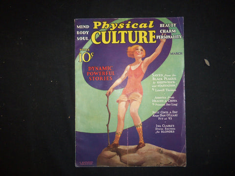 1932 MARCH PHYSICAL CULTURE MAGAZINE - ARTICLES, PHOTOS & ADS - ST 3437