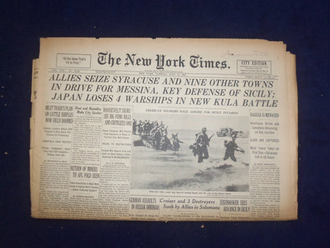 1943 JULY 13 NEW YORK TIMES -ALLIES SEIZE SYRACUSE AND NINE OTHER TOWNS- NP 6545