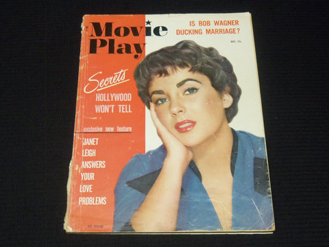 1954 MAY MOVIE PLAY MAGAZINE - LIZ TAYLOR COVER - E 14557