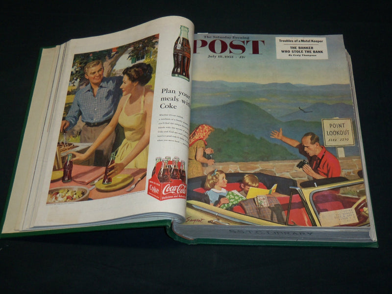 1953 JULY-SEPTEMBER SATURDAY EVENING POST MAGAZINE VOLUME - GREAT ADS - R 571