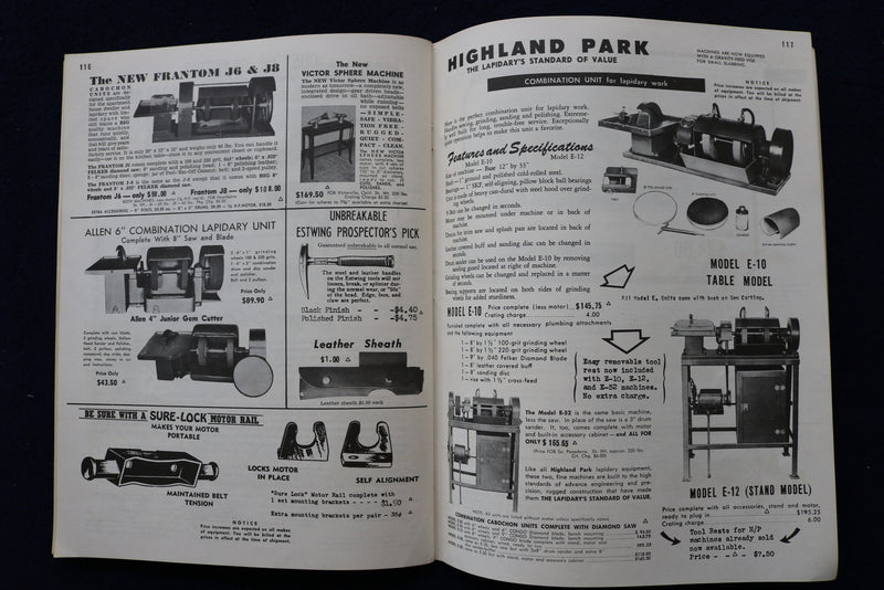 1957 J.J. JEWLCRAFT CATALOG - LAPIDARY EQUIPMENT & SUPPLIES - K 1463