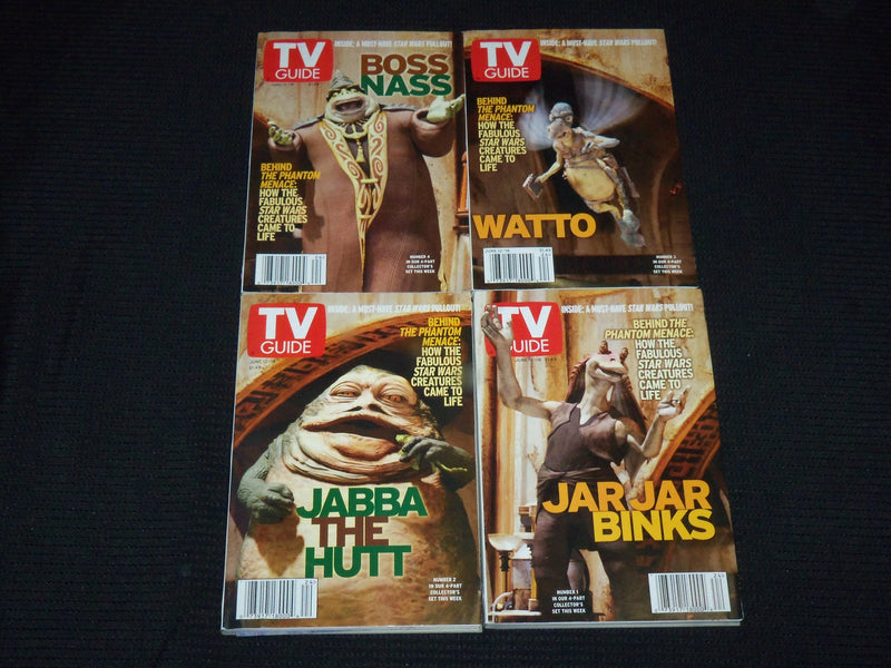 1999 JUNE 12-18 BEHIND THE PHANTOM MENACE COLLECTOR SET OF 4 TV GUIDES - O 1860