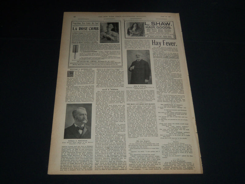 1897 JUNE 19 NEW YORK TIMES ILLUSTRATED MAGAZINE - FRANCIS LANDY PATTON- NP 3872
